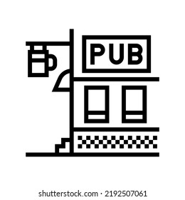 pub beer drink line icon vector. pub beer drink sign. isolated contour symbol black illustration