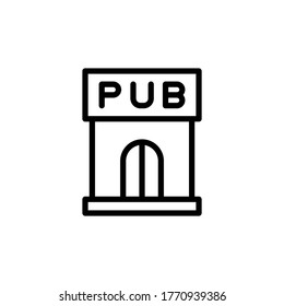 Pub, Biersymbol. Einfache Linie, Umrisslinien, Vektorelemente internationaler Biertagssymbole für i und ux, Website oder mobile Anwendungen