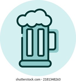 Pub beer, illustration, vector on a white background.