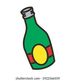pub bottle drink with blank oval label vector design