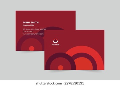 Pub business card template. A clean, modern, and high-quality design business card vector design. Editable and customize template business card