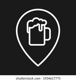 Pub, club, imagen vectorial de icono de ubicación de barra. También se puede usar para mapas y ubicación. Idóneo para aplicaciones web, aplicaciones móviles y medios impresos.