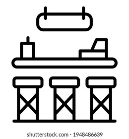 Icono de contador de pub. Icono de vector de contador Pub de esquema para diseño web aislado en fondo blanco