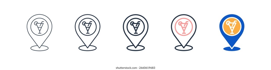 Pub diferentes iconos de estilo conjunto de Ilustración vectorial.