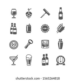 Pub and drink Icons set