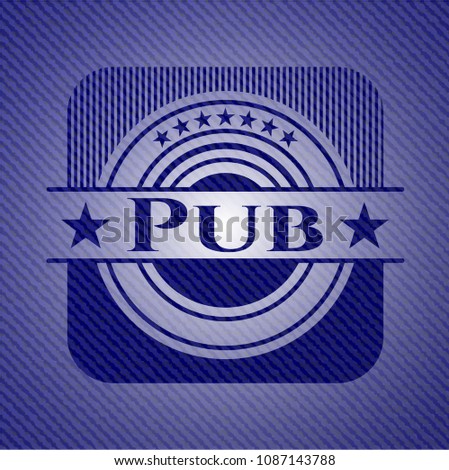  Pub emblem with jean texture