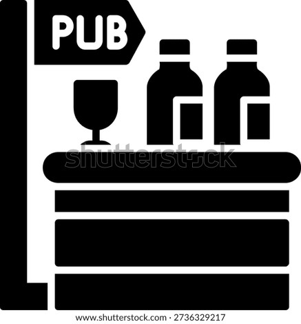 Pub Glyph Vector Icon Design