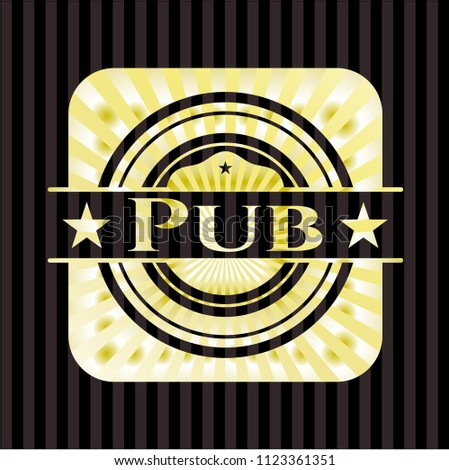 Pub gold badge or emblem