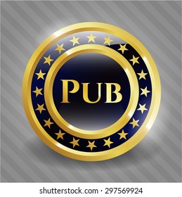 Pub gold shiny emblem