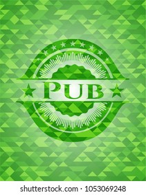 Pub green mosaic emblem