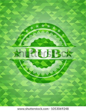 Pub green mosaic emblem
