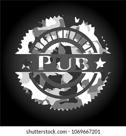 Pub grey camouflaged emblem