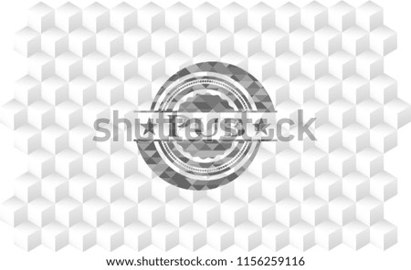 Pub grey emblem. Retro with geometric cube white background