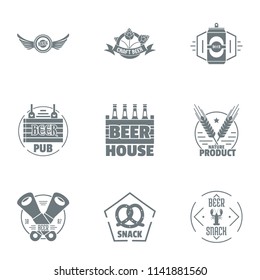 Pub house logo set. Simple set of 9 pub house vector logo for web isolated on white background