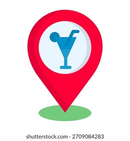 Pub Icon Flaches Design, Vektorgrafik