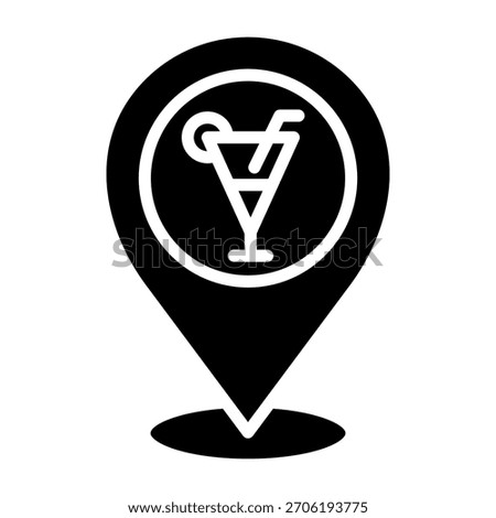 Pub Icon Glyph Design Vector Illustration