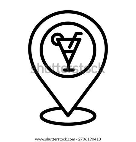 Pub Icon Line Design Vector Illustration