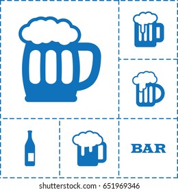 Pub icon. set of 6 pub filled icons such as bar, beer mug, beer