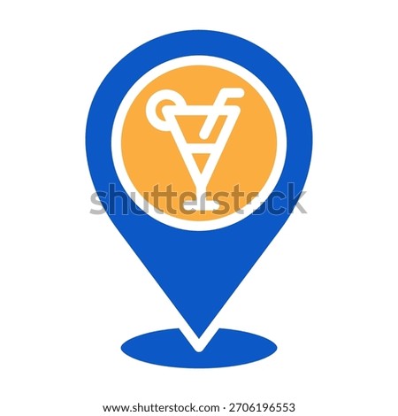 Pub Icon Solid Color Design Vector Illustration