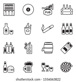 Pub Icons. Line With Fill Design. Vector Illustration.