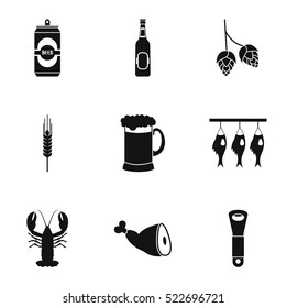 Pub icons set. Simple illustration of 9 pub vector icons for web