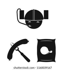 Pub, interior and equipment black icons in set collection for design. Alcohol and food vector symbol stock web illustration.