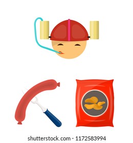Pub, interior and equipment cartoon icons in set collection for design. Alcohol and food vector symbol stock web illustration.