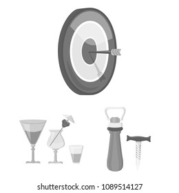 Pub, interior and equipment monochrome icons in set collection for design. Alcohol and food vector symbol stock web illustration.