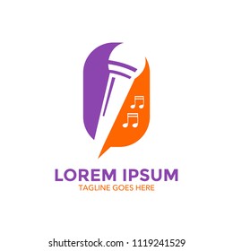 pub and karaoke logo design vector illustration