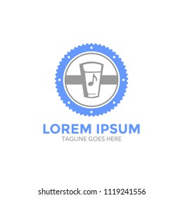 pub and karaoke logo design vector illustration