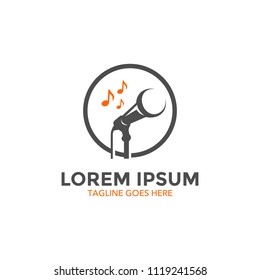 pub and karaoke logo design vector illustration