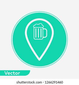 Pub location vector icon sign symbol