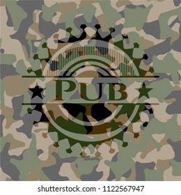 Pub on camouflage pattern