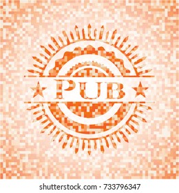 Pub orange mosaic emblem