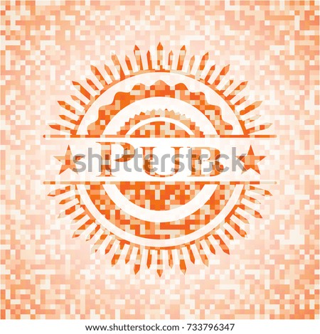 Pub orange mosaic emblem
