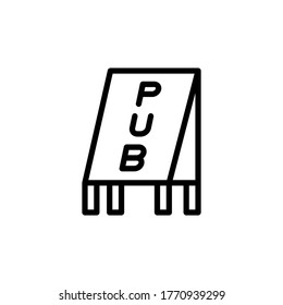 Pub, outdoor board icon. Simple line, outline vector elements of international beer day icons for ui and ux, website or mobile application