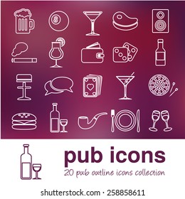 pub outline icons