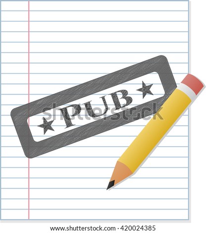 Pub with pencil strokes