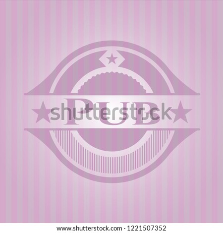 Pub pink emblem. Retro