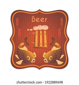 Pub poster, brewery design, beer advertisement banner. Graphic background. Information about beer. Vector illustration. Flat design.