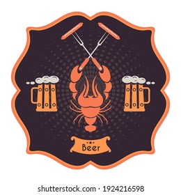 Afiche de pub, diseño de cervecería, cartel publicitario de cerveza. Fondo gráfico. Información sobre la cerveza. Ilustración vectorial. Diseño plano.