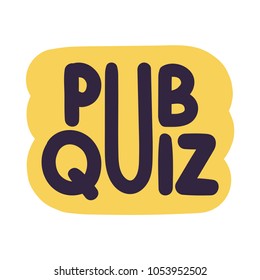 Pub quiz. Hand drawn vector illustration on white background.