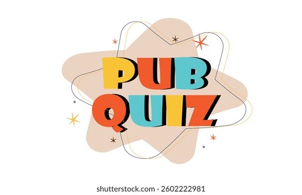 Pub quiz on white background