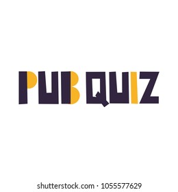Pub quiz. Vector illustration on white background.