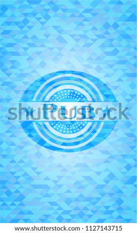 Pub realistic light blue mosaic emblem