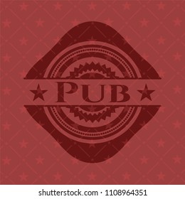  Pub red emblem. Vintage.