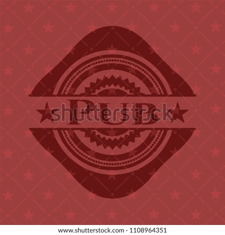  Pub red emblem. Vintage.