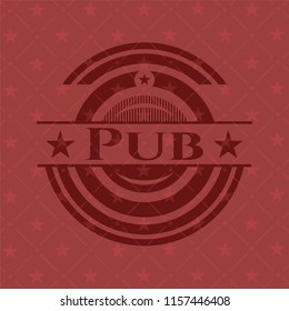 Pub red icon or emblem