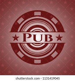 Pub retro style red emblem