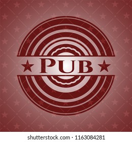 Pub retro style red emblem
